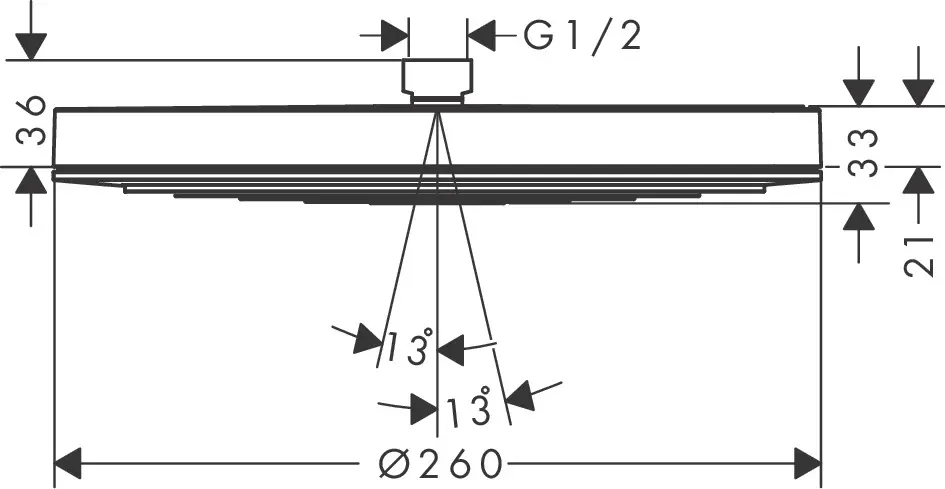 Palarie de dus, 260, 1 jet, bronz periat, Hansgrohe Pulsify S [2]
