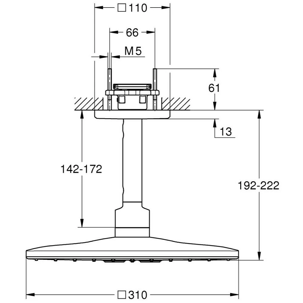 Palarie de dus crom cu 2 jeturi, Grohe Rainshower SmartActive 310 [4]