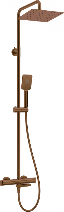 Coloana de dus  cu palarie, para de dus si baterie cu termostat, bronz, Deante Therm [2]