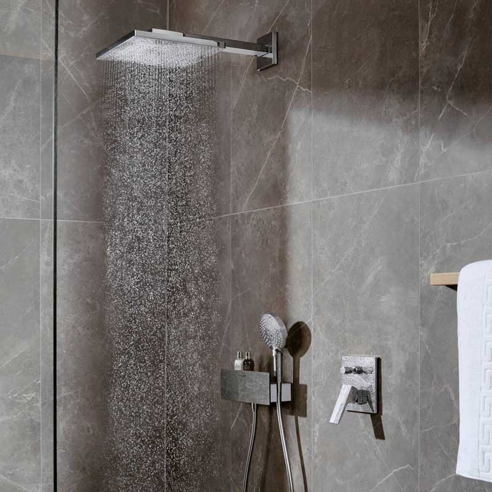 Palarie dus patrata crom lucios Hansgrohe, Raindance E 300 [3]