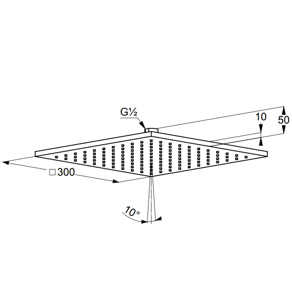 Palarie dus patrata Kludi A-QA 300x300 mm crom lucios [2]