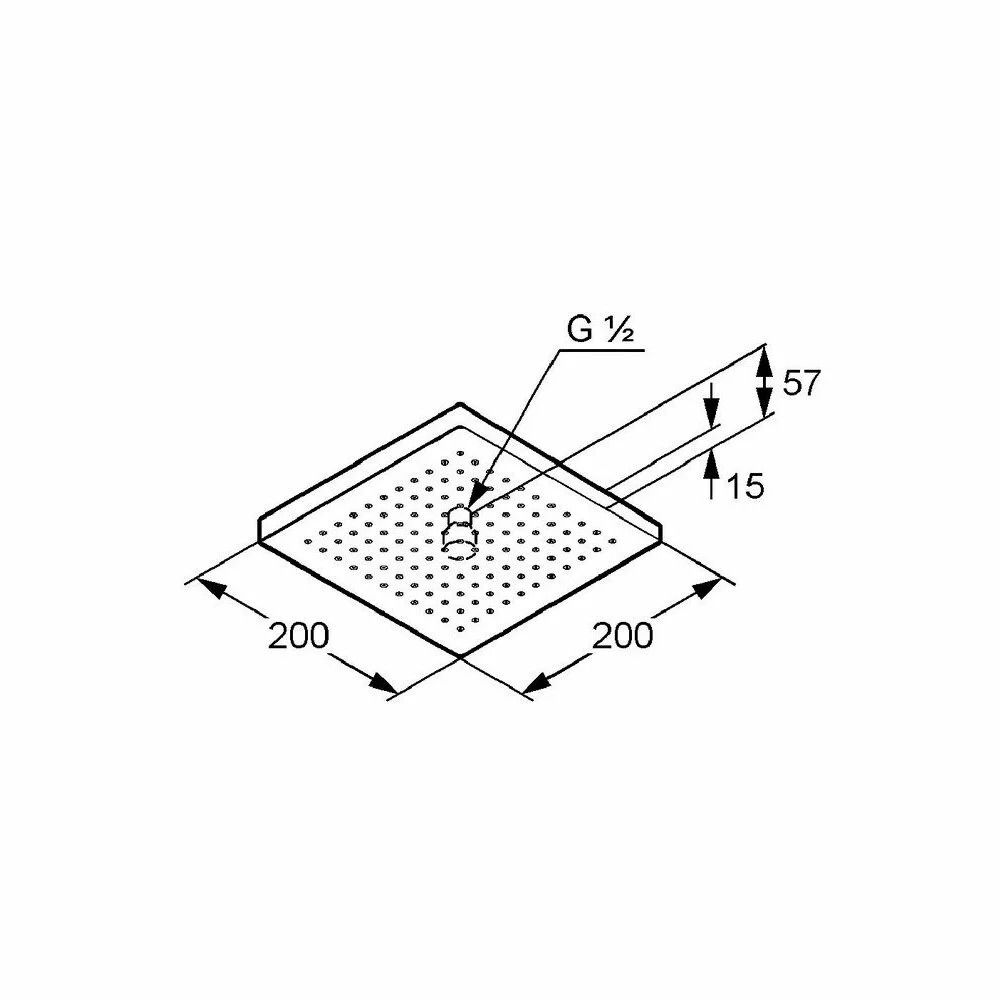 Palarie dus patrata Kludi A-QA 200x200 mm crom lucios [2]