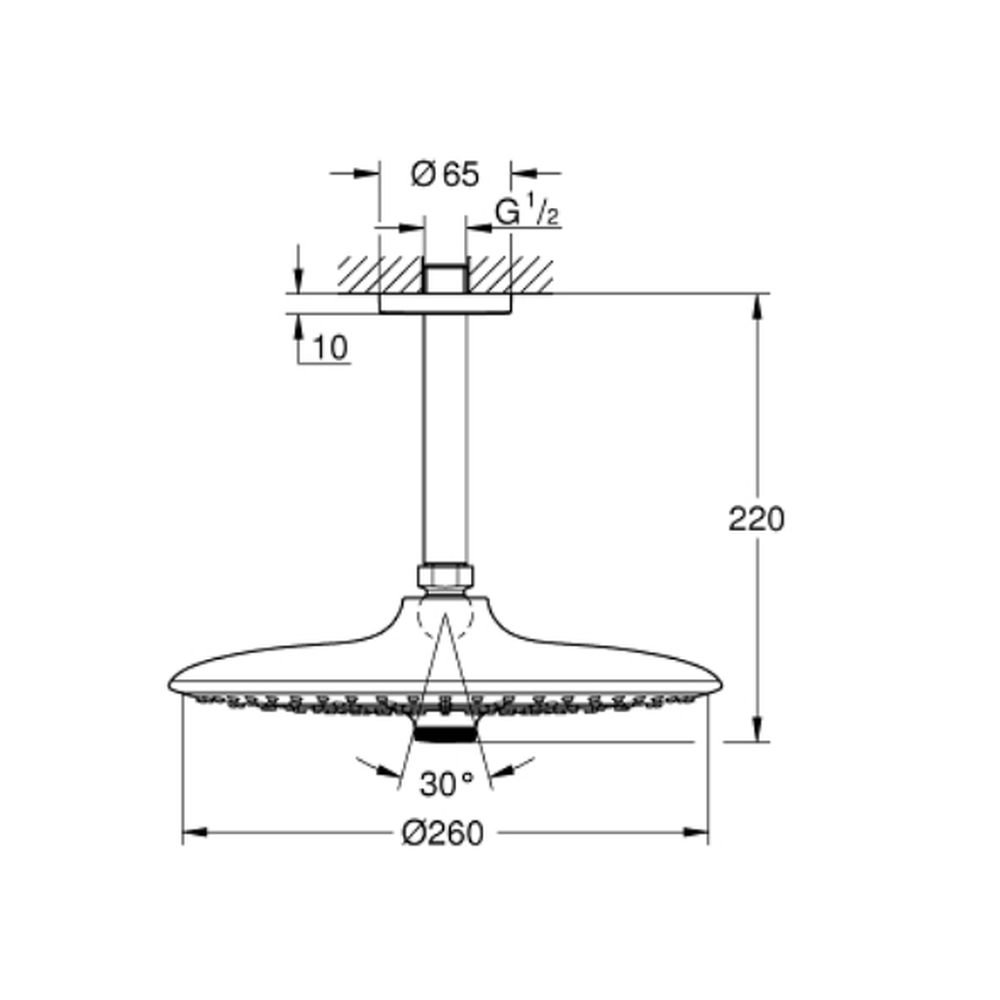 Palarie dus rotunda crom Ø 260 mm Grohe Euphoria [2]