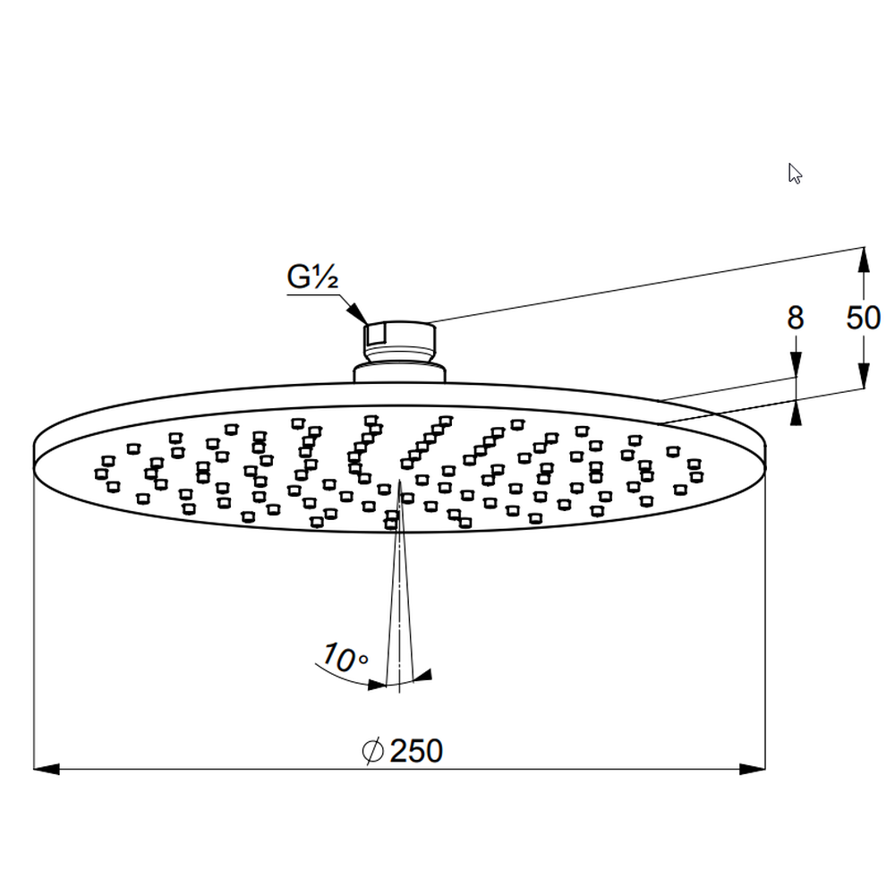 Palarie dus rotunda negru mat Ø 250 mm Kludi A-QA 6433087-00 [2]