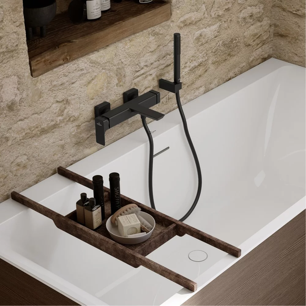 Para de dus cu 1 jet, tip baton, negru mat, Villeroy&Boch Verve [2]