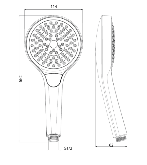 Para de dus trei tipuri de jet, rotunda, auriu periat, Villeroy & Boch Verve Showers [2]
