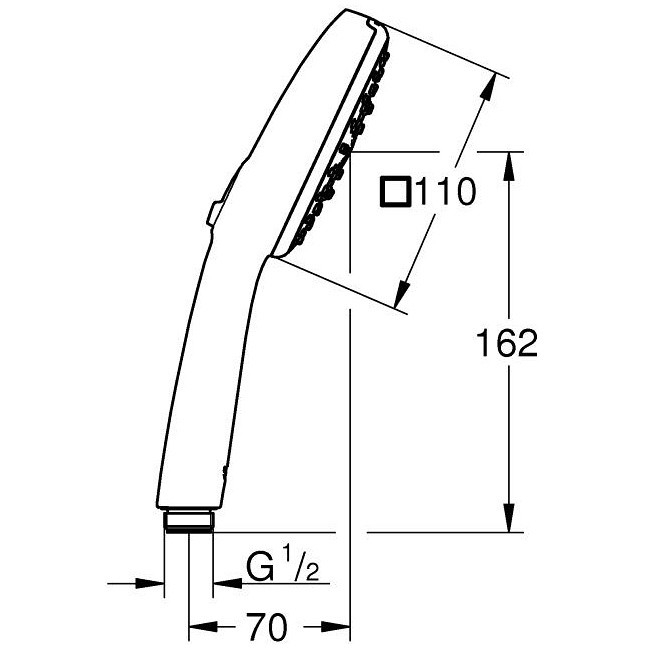 Para dus crom patrata cu 3 functii Grohe Tempesta Cube 110 [4]
