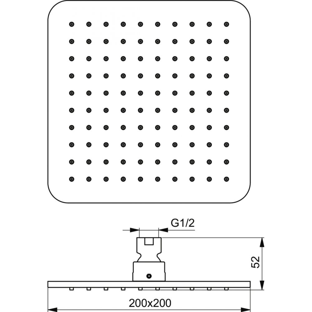 Palarie dus patrata Ideal Standard Idealrain Cube negru mat 200x200 mm [4]