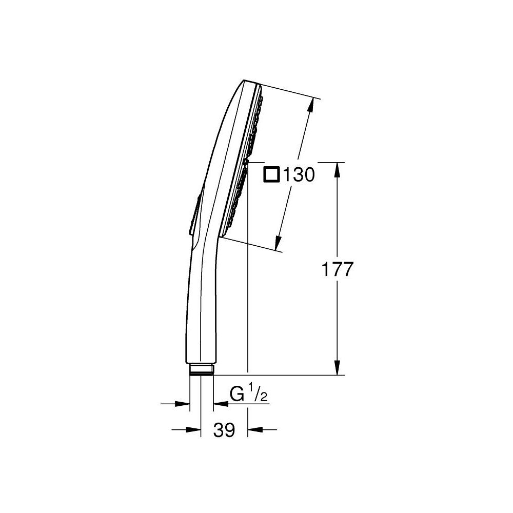 Para dus patrata Grohe Rainshower Smartactive 130 cu 3 functii, antracit periat Hard Graphite [5]