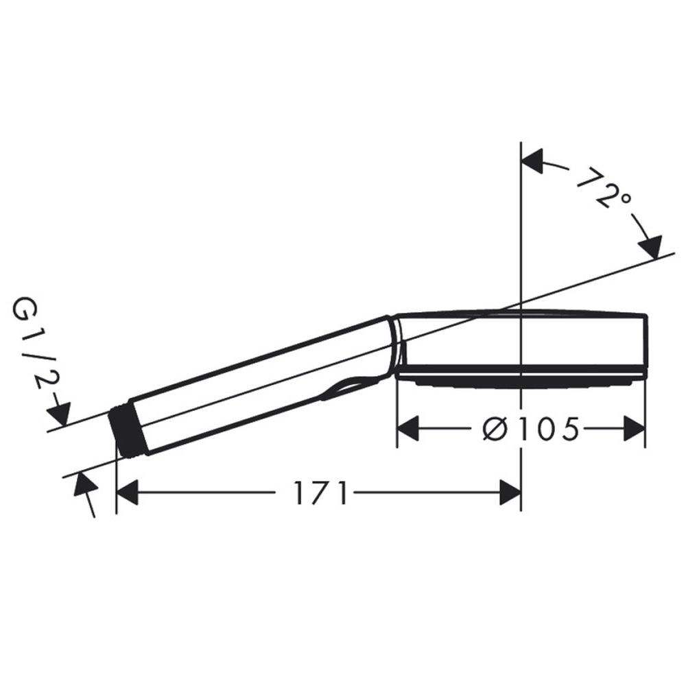 Para dus rotunda negru mat 3 jeturi Hansgrohe, Pulsify Select 105 [2]