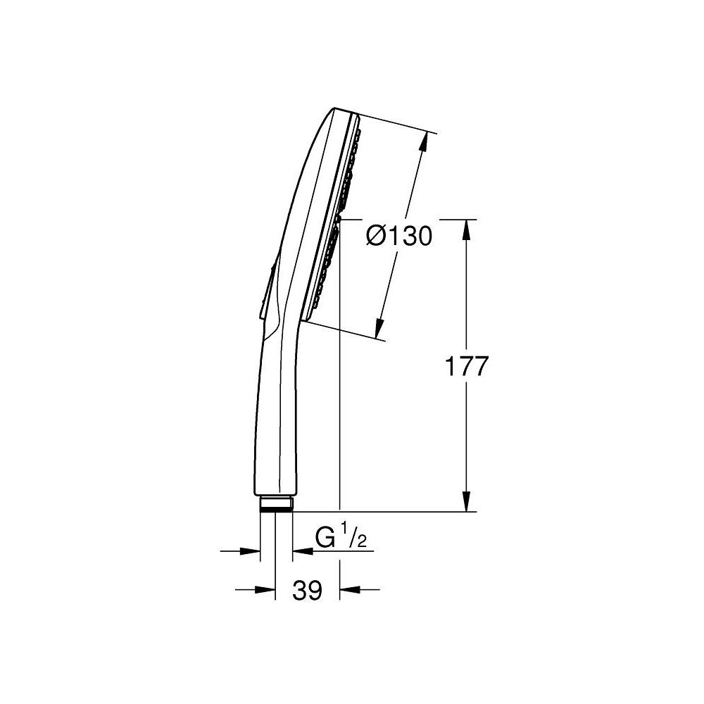 Para dus rotunda Grohe Rainshower Smartactive 130 cu 3 functii, antracit periat Hard Graphite [5]