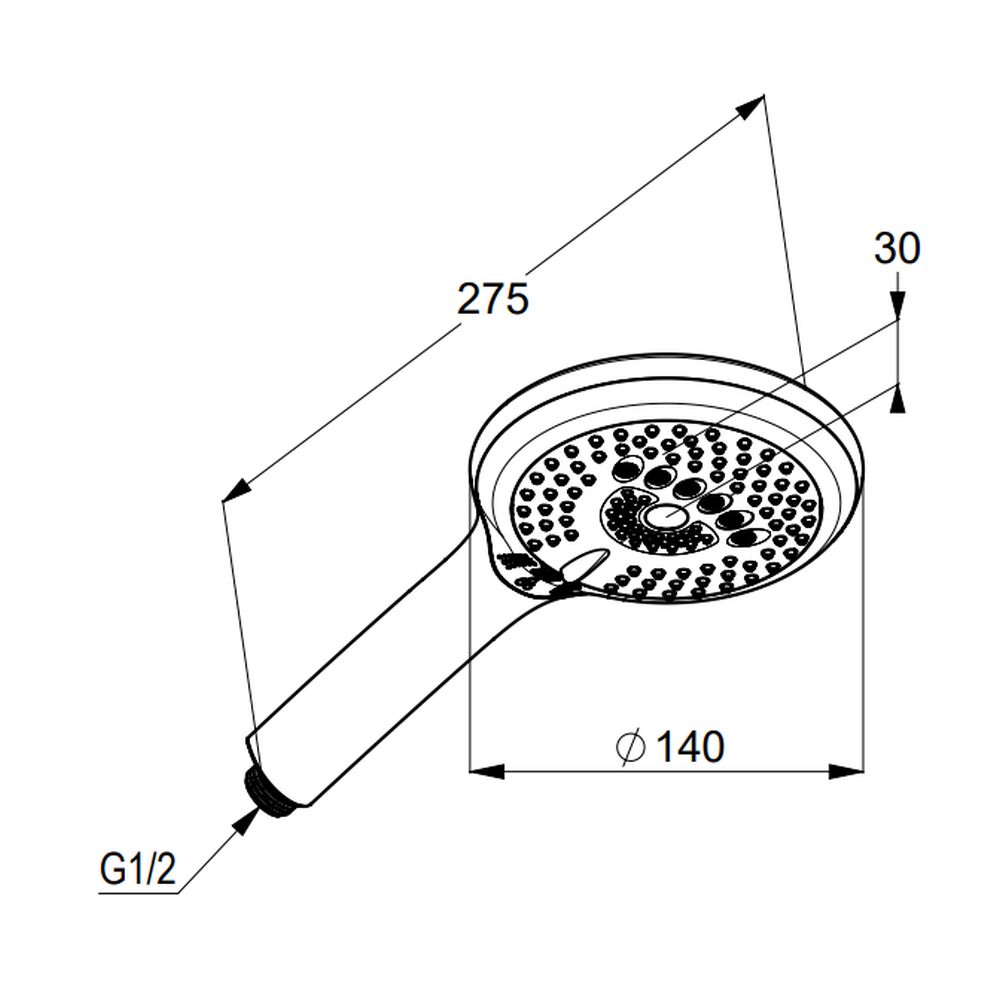 Para dus rotunda Kludi Freshline 3S alb mat cu 3 functii [2]