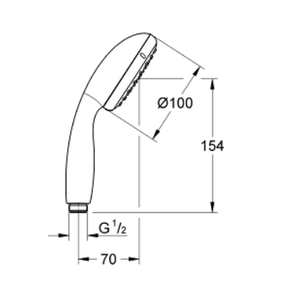 Para dus rotunda culoare crom, o functie, Grohe Tempesta 100 [2]