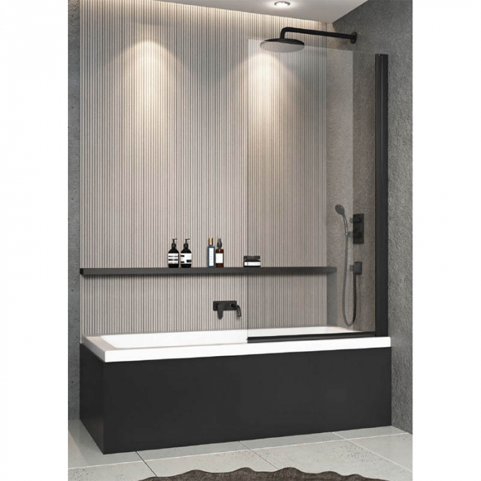 Paravan cada baie sticla securizata cu profil negru, 80x140 cm, Mediterraneo, Standard [3]
