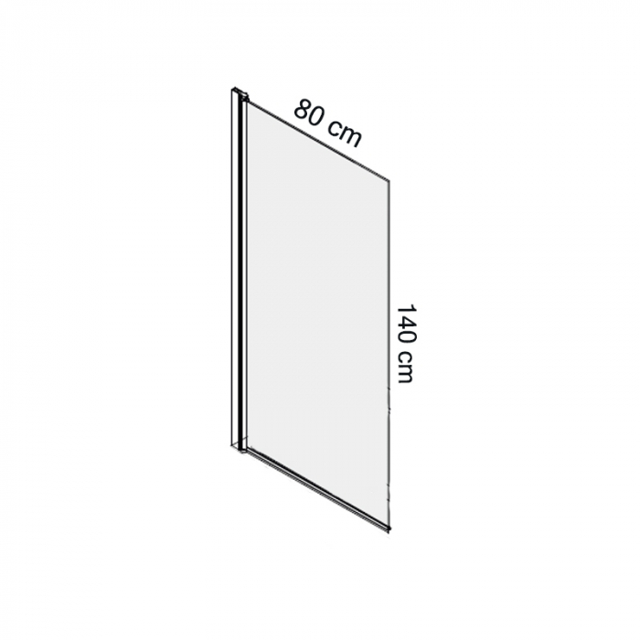 Paravan cada baie sticla securizata cu profil negru, 80x140 cm, Mediterraneo, Standard [4]