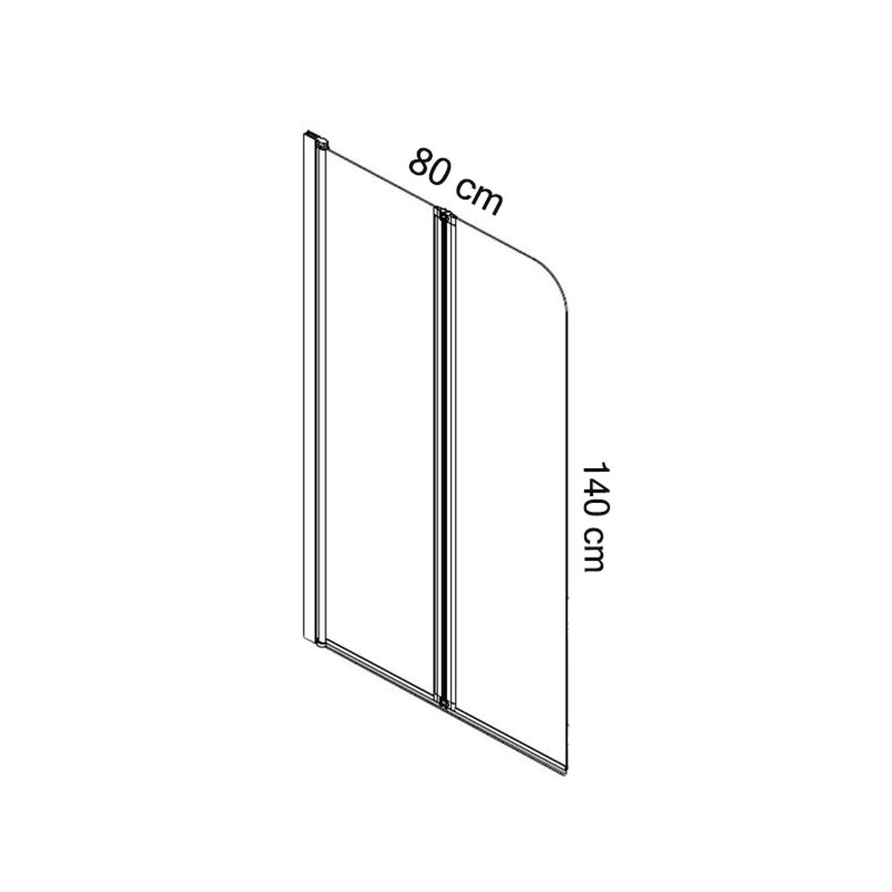 Paravan cada sticla securizata format din 2 elemente, 80x140 cm, Mediterraneo, Round [2]