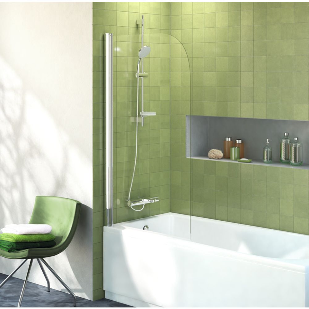 Paravan cada sticla securizata, rotunjit, profil crom, 80x140 cm, Ideal Standard Connect [4]
