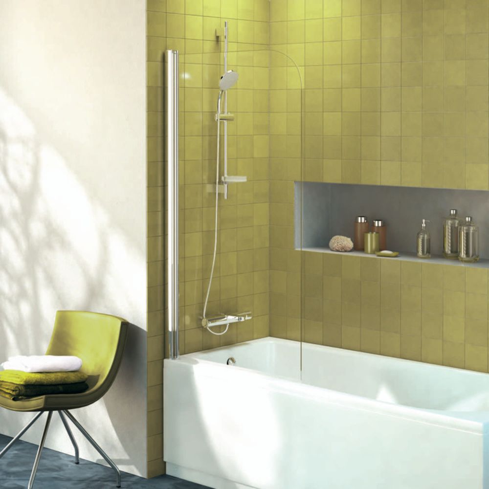 Paravan cada sticla securizata, rotunjit, profil crom, 80x140 cm, Ideal Standard Connect [6]