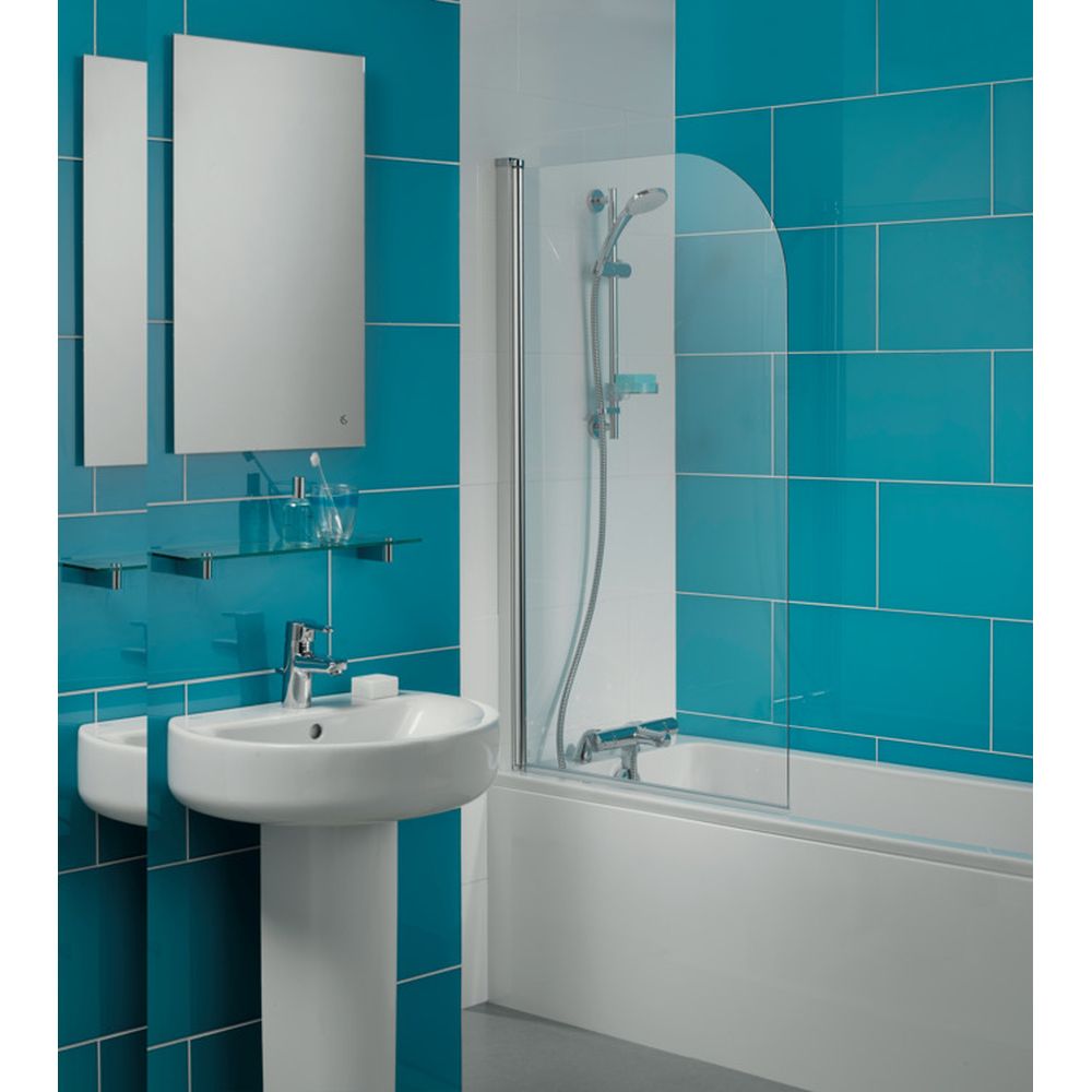 Paravan cada sticla securizata, rotunjit, profil crom, 80x140 cm, Ideal Standard Connect [5]