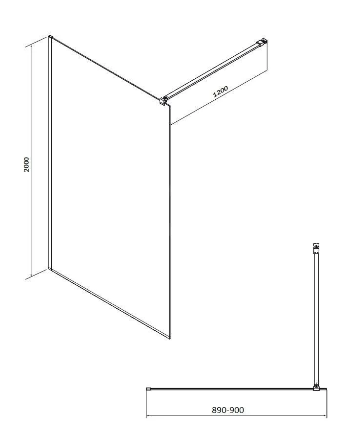 Paravan dus 90x200 cm cu sticla securizata 6 mm, protectie sticla Aquaperle, Easy Sanswiss [6]