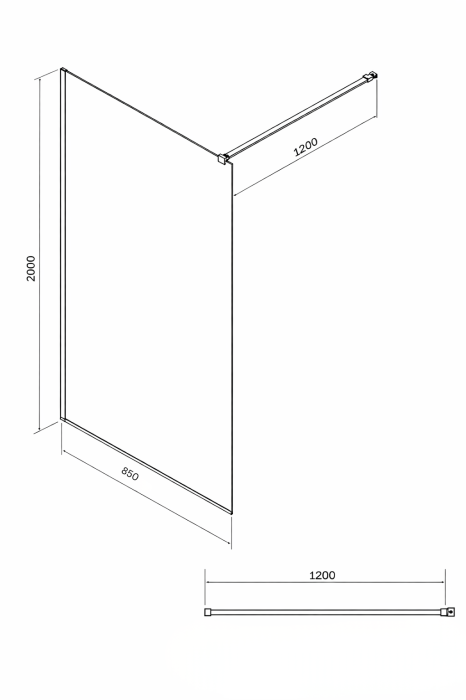 Paravan dus 85x200 cm cu sticla securizata 6 mm, protectie sticla Aquaperle, Easy Sanswiss [2]
