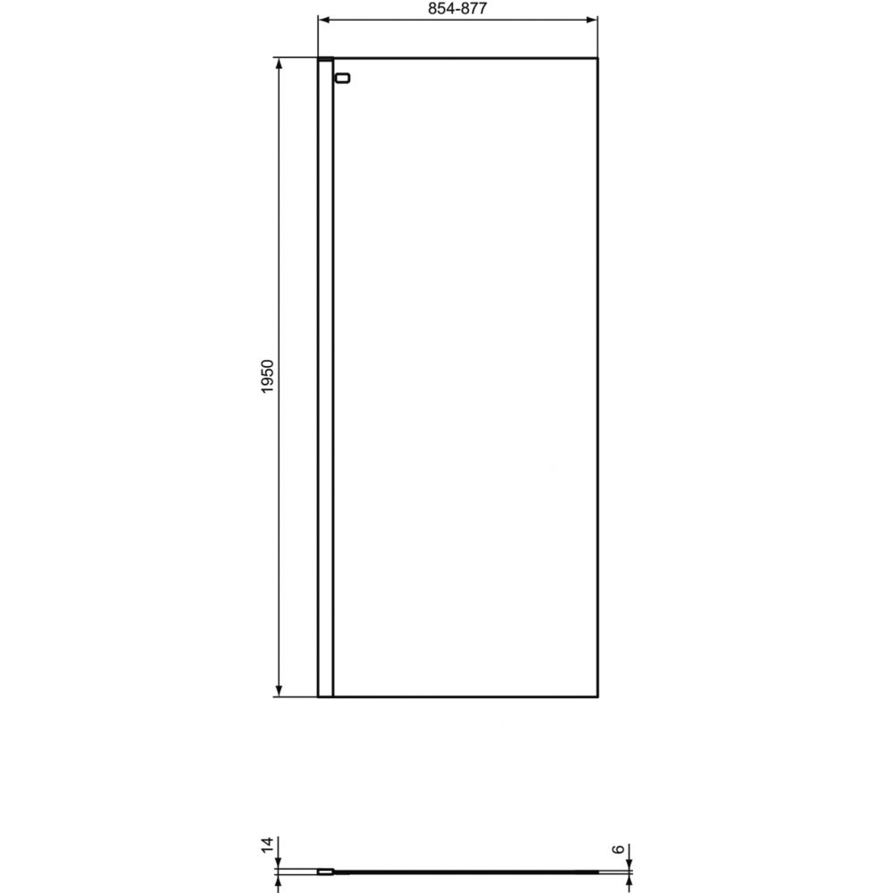 Paravan dus walk-in 90x195 cm Ideal Standard Connect, sticla securizata, profil crom lucios [5]