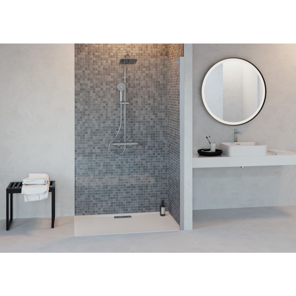 Paravan dus walk-in 80x195 cm Ideal Standard Connect, sticla securizata, profil crom lucios [4]