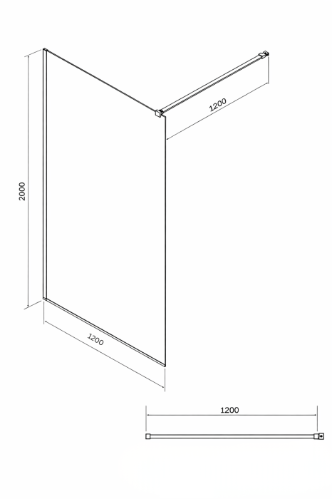 Paravan dus crom cu sticla securizata, 120x200 cm, Easy Sanswiss [2]