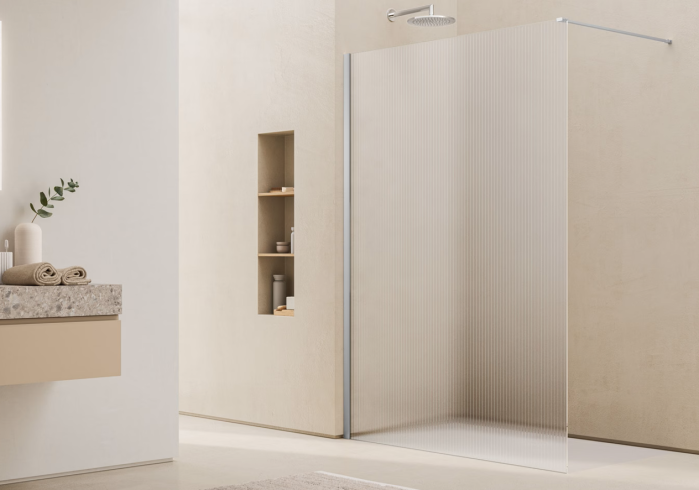 Paravan dus cu sticla riflata walk-in 140x200 cm, slefuit lucios, 8 mm, Ronal Lina [2]