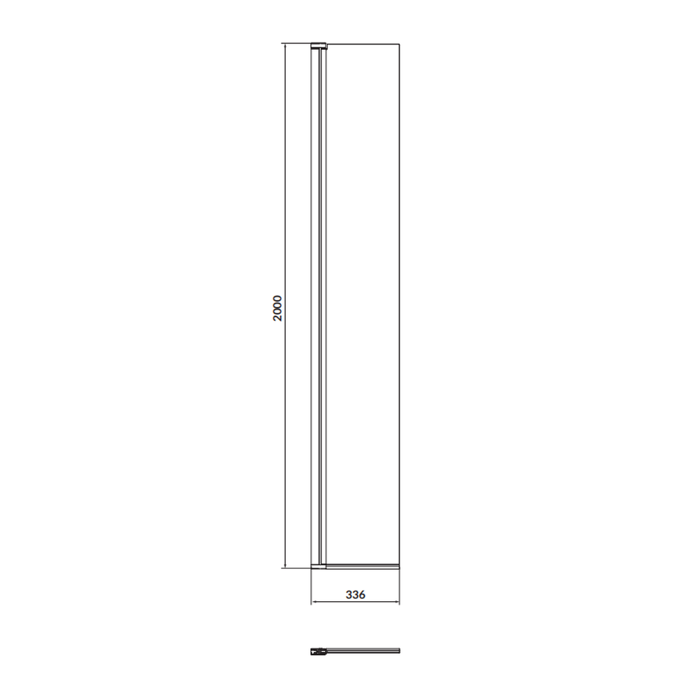 Paravan dus mobil 30x200 cm sticla securizata, profil crom pentru cabina dus walk-in Cersanit Mille [2]