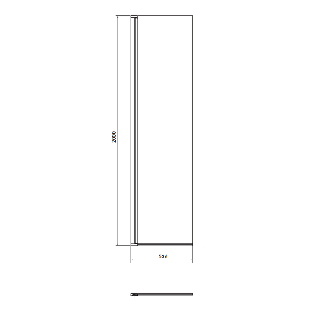 Paravan dus mobil 50x200 cm sticla securizata, profil negru pentru cabina dus walk-in Cersanit Mille [2]