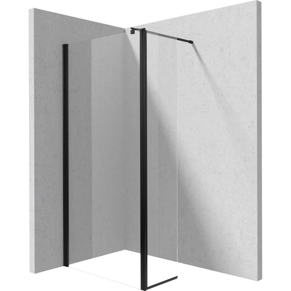 Paravan dus mobil sticla walk-in 40x200 cm negru mat Deante Kerria Plus [2]