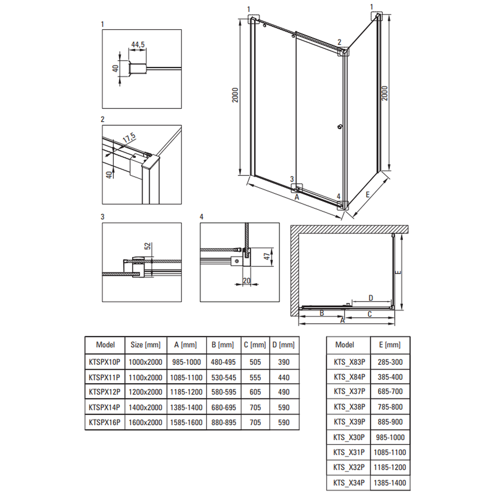 Usa sticla dus culisanta 160x200 cm profil crom Deante Kerria Plus [3]