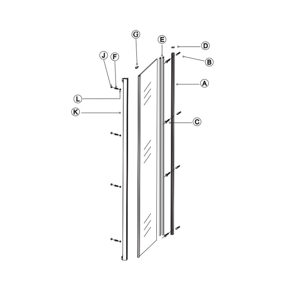 Perete fix dus sticla cu cadru metalic 100x190 cm Sanswiss, Ocelia [4]