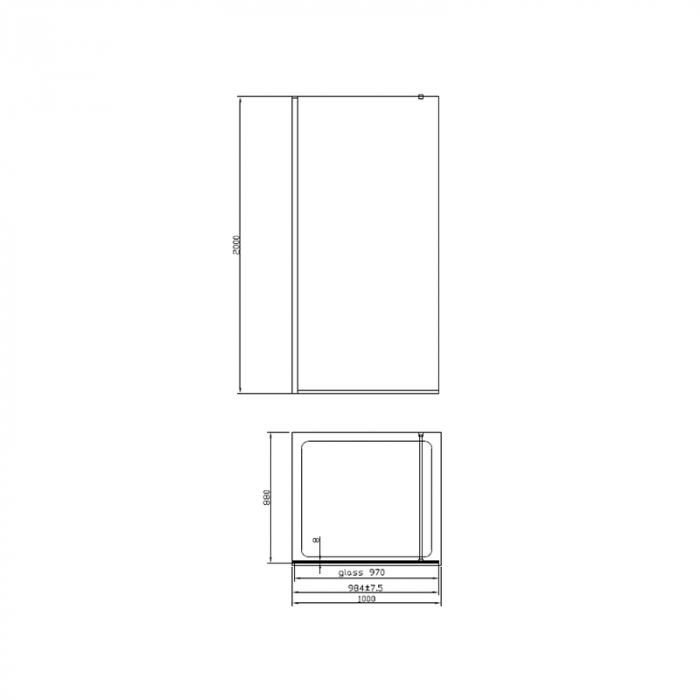 Paravan dus sticla securizata easy clean walk-in 100x200 cm, auriu periat, Mediterraneo Foxy [3]