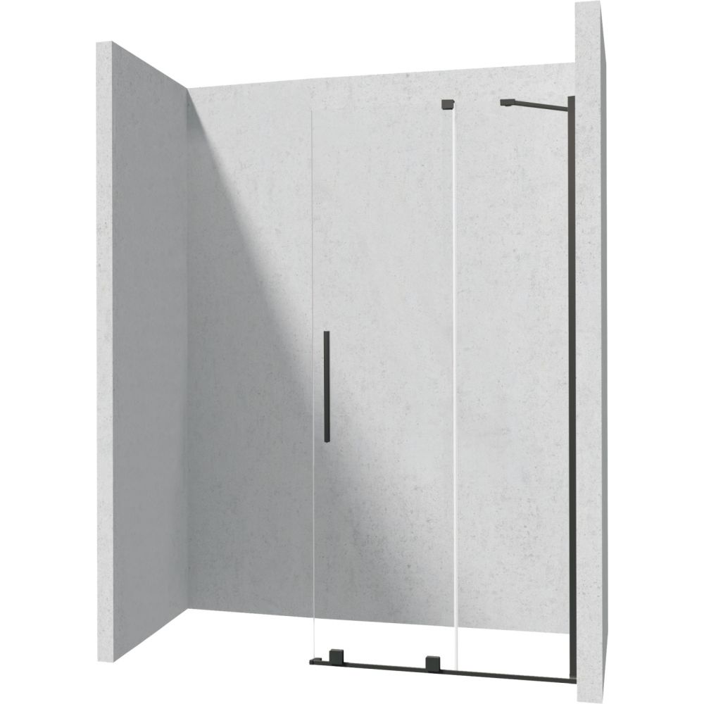 Paravan dus sticla securizata walk-in cu usa glisanta, 100x195 cm, negru mat, Deante Prizma [4]