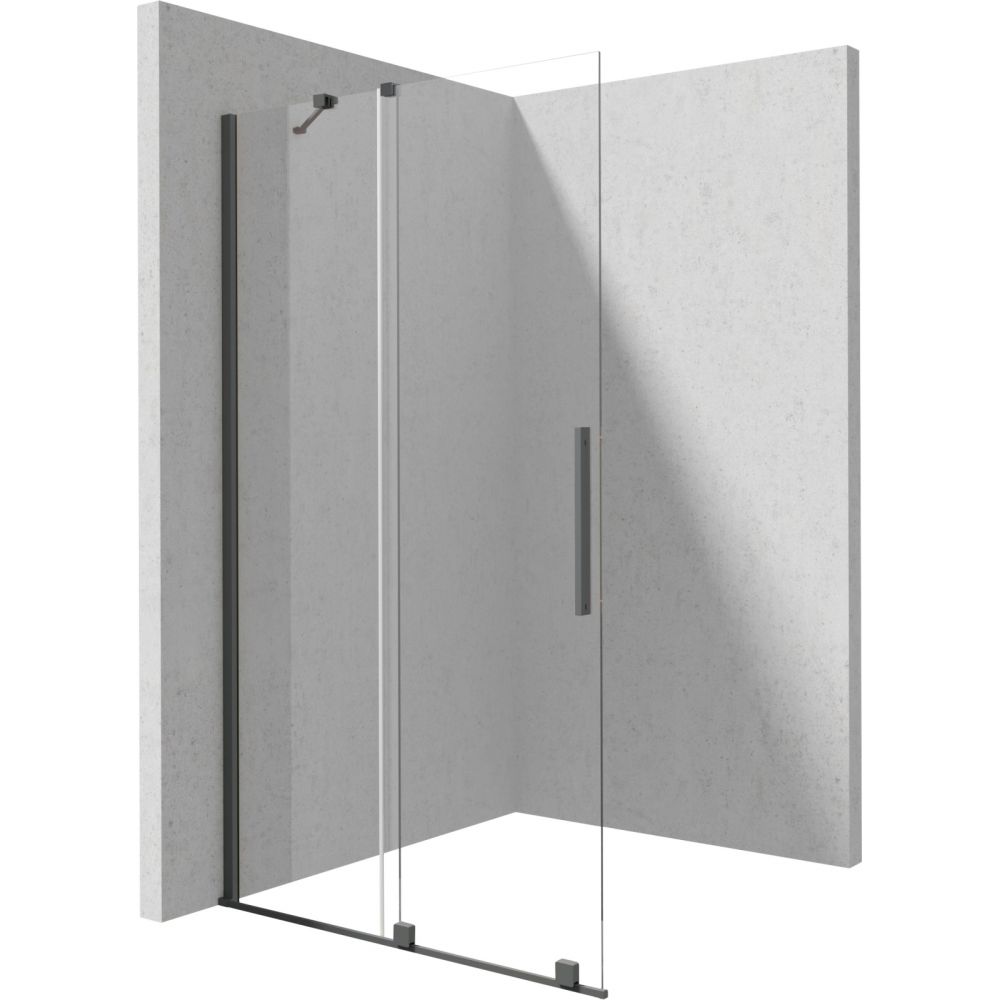 Paravan dus sticla securizata walk-in cu usa glisanta, 120x195 cm, titan, Deante Prizma