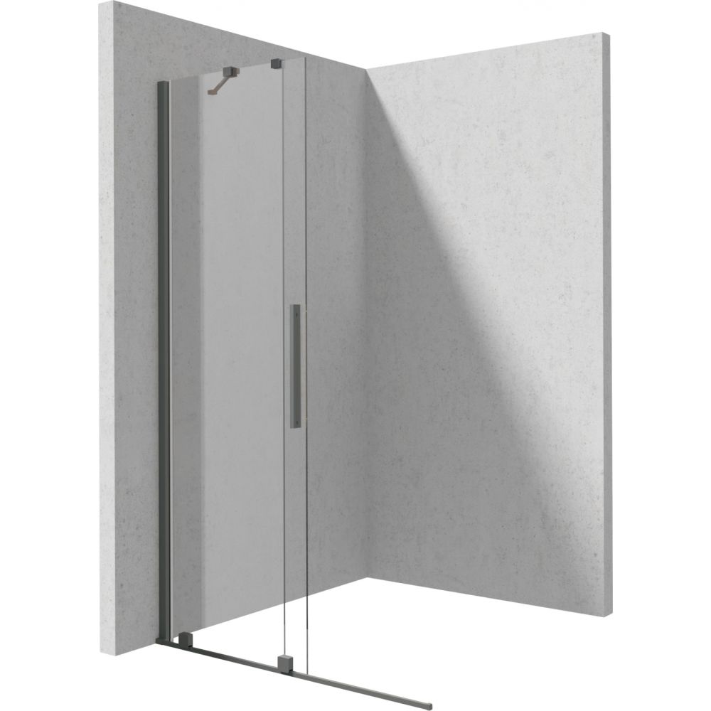Paravan dus sticla securizata walk-in cu usa glisanta, 100x195 cm, titan, Deante Prizma [2]