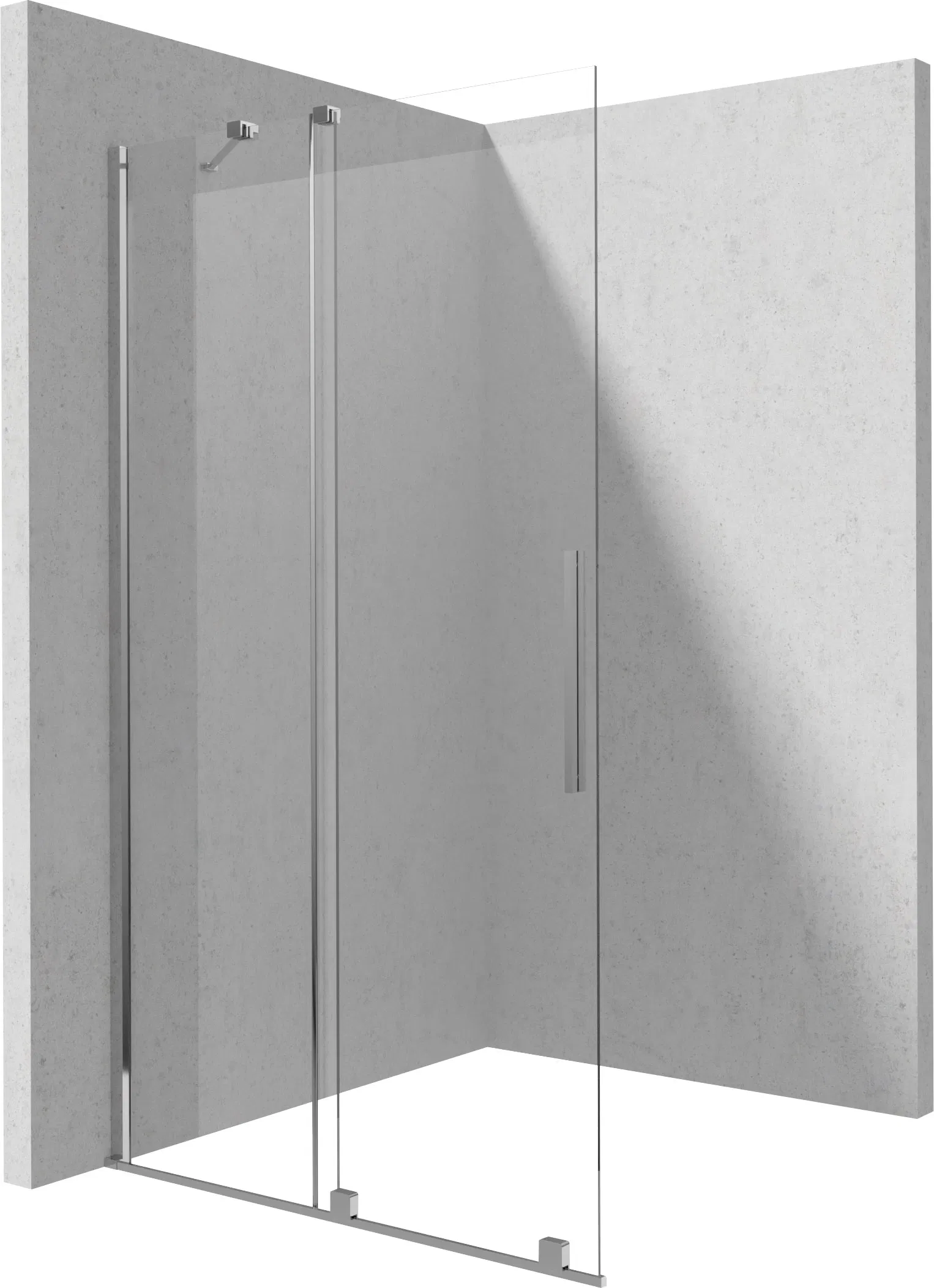 Paravan dus sticla securizata walk-in cu usa glisanta, 120x195 cm, crom lucios, Deante Prizma [5]
