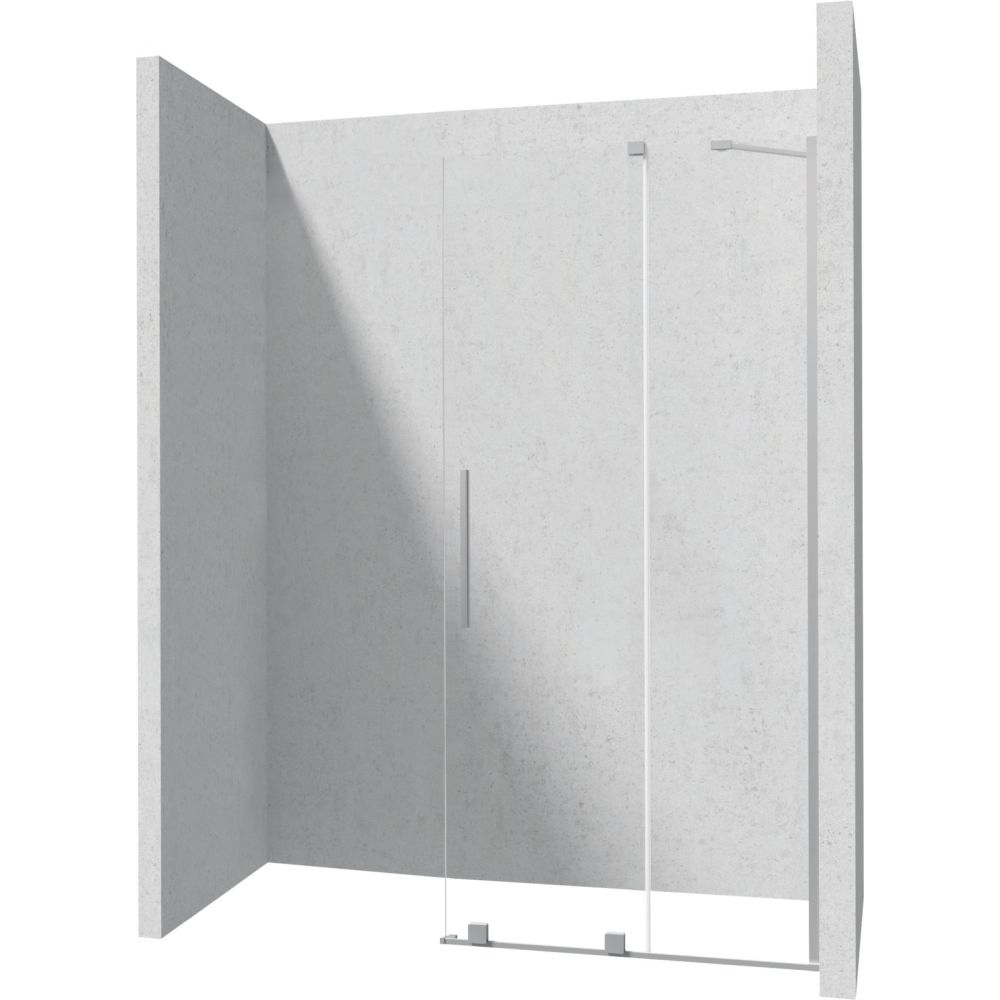 Paravan dus sticla securizata walk-in cu usa glisanta, 120x195 cm, oțel șlefuit, Deante Prizma [3]