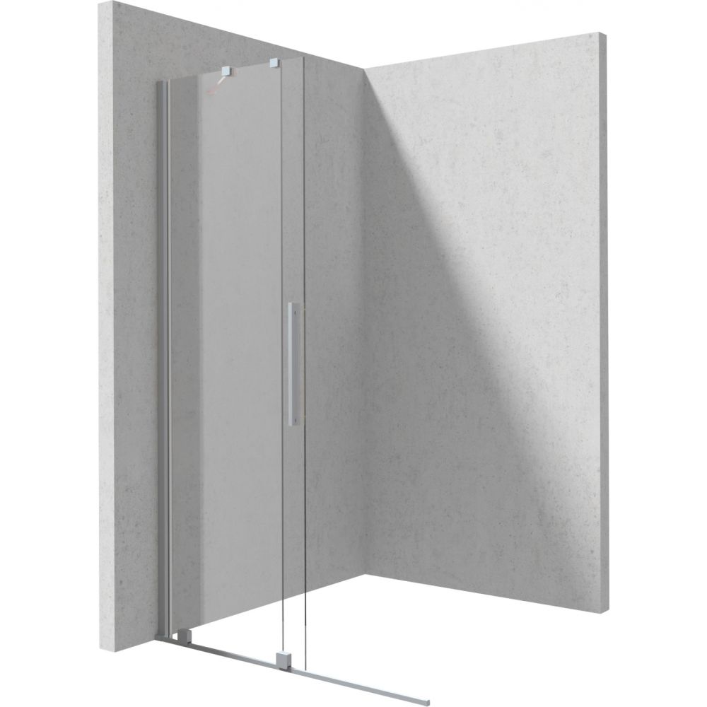 Paravan dus sticla securizata walk-in cu usa glisanta, 120x195 cm, oțel șlefuit, Deante Prizma [2]
