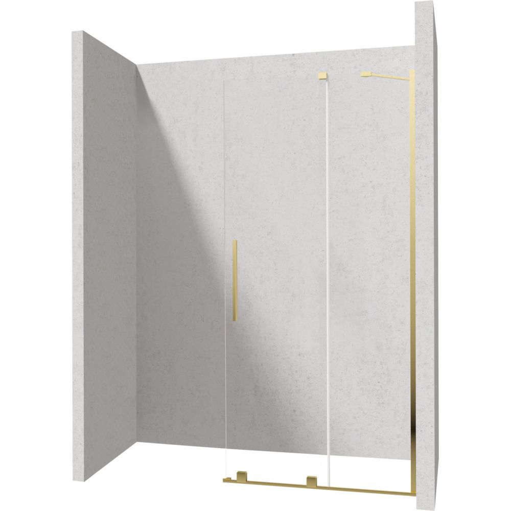 Paravan dus sticla securizata walk-in cu usa glisanta, 90x195 cm, auriu lucios, Deante Prizma [4]