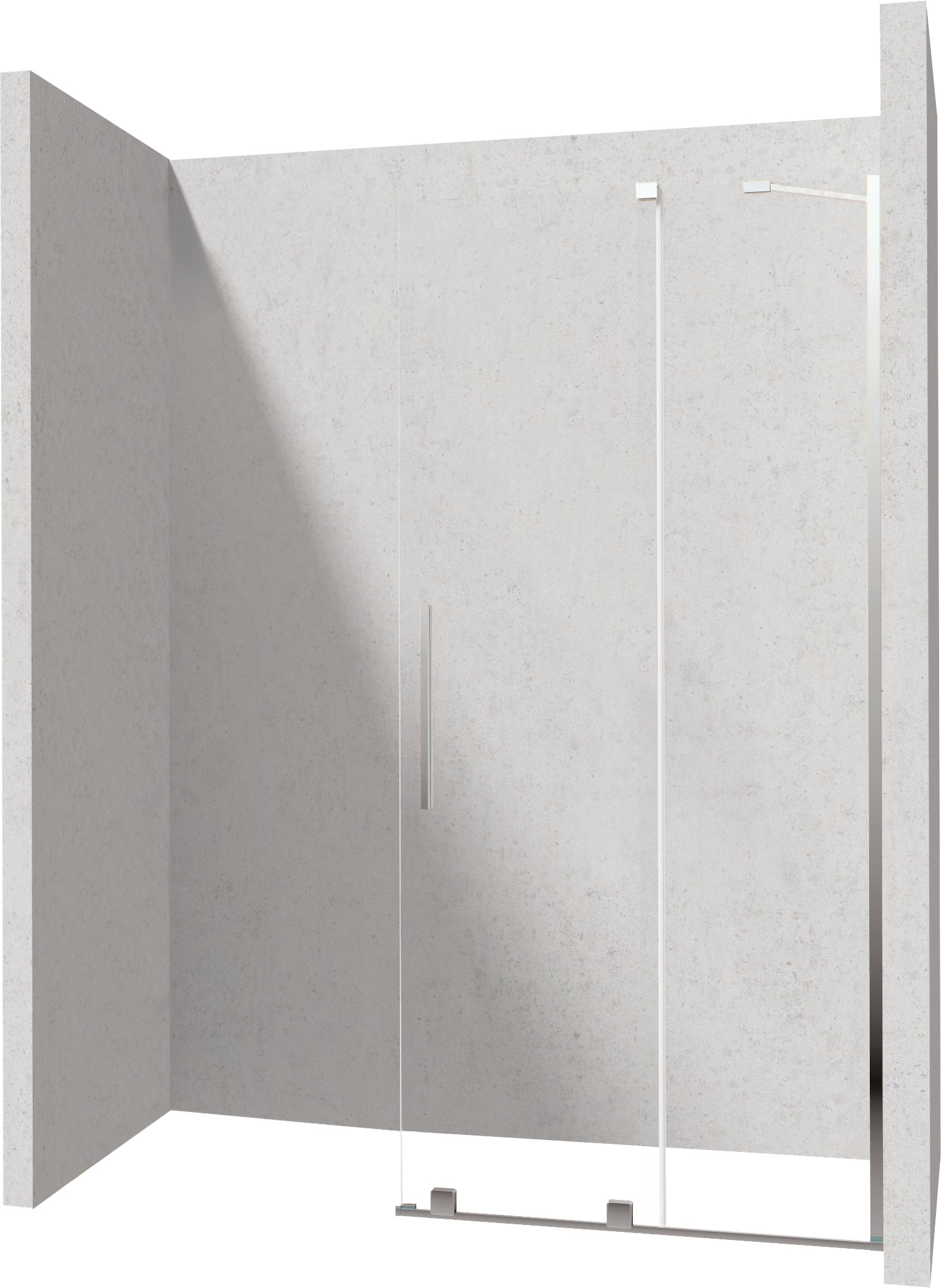 Paravan dus sticla securizata walk-in cu usa glisanta, 90x195 cm, crom lucios, Deante Prizma [3]