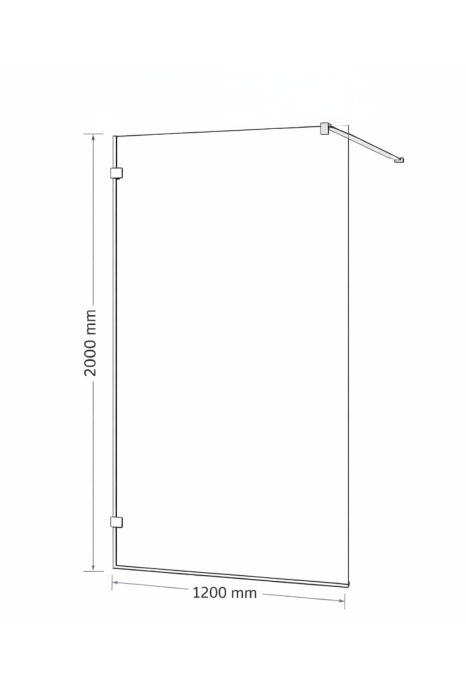 Paravan dus sticla walk-in 120x200 cm cu cadru metalic crom RONAL PUR [3]