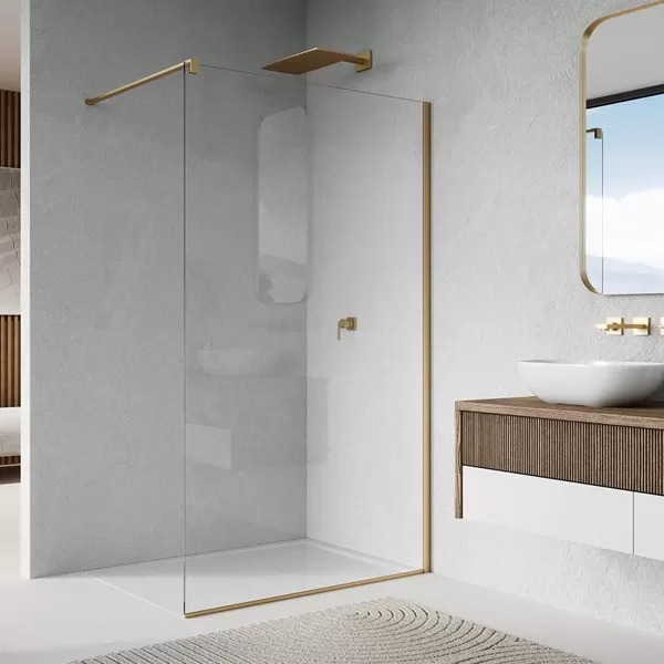 Paravan dus sticla walk-in 110x200 cm auriu periat Sanswiss Easy STR4P [2]