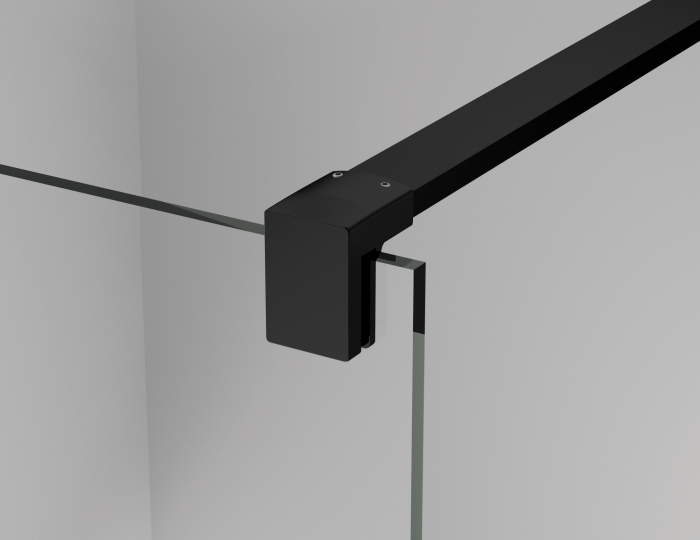 Paravan dus sticla walk-in 120x200 cm cu cadru metalic negru Sanswiss Easy [5]