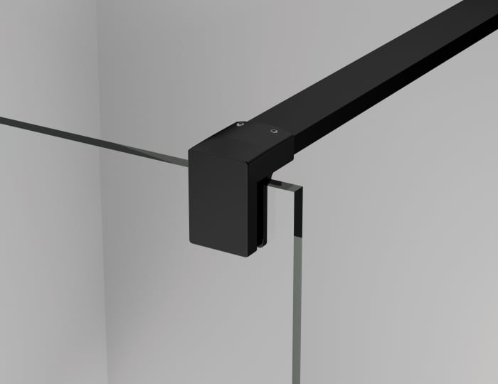 Paravan dus sticla walk-in 140x200 cm cu cadru metalic negru Sanswiss Easy [5]