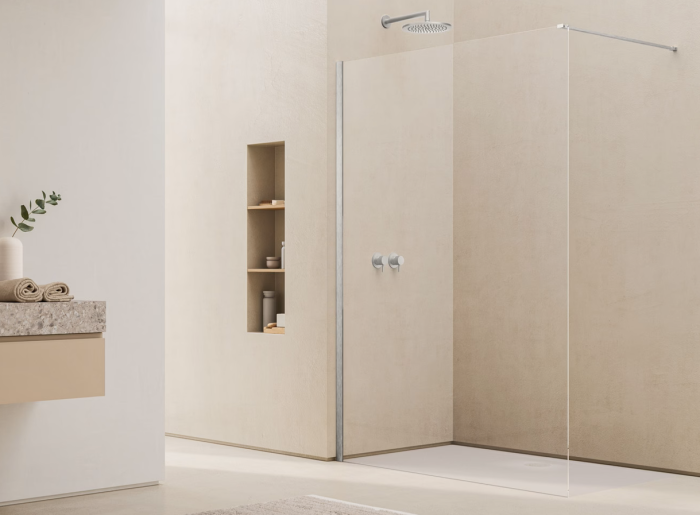 Paravan dus sticla walk-in 120x200 cm, crom periat, sticla 8 mm, Ronal Easy [3]