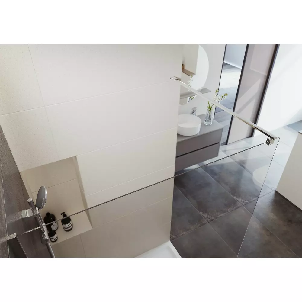 Paravan dus walk-in 100x200 cm Cersanit Mille, sticla securizata, 8 mm grosime, profil crom [3]