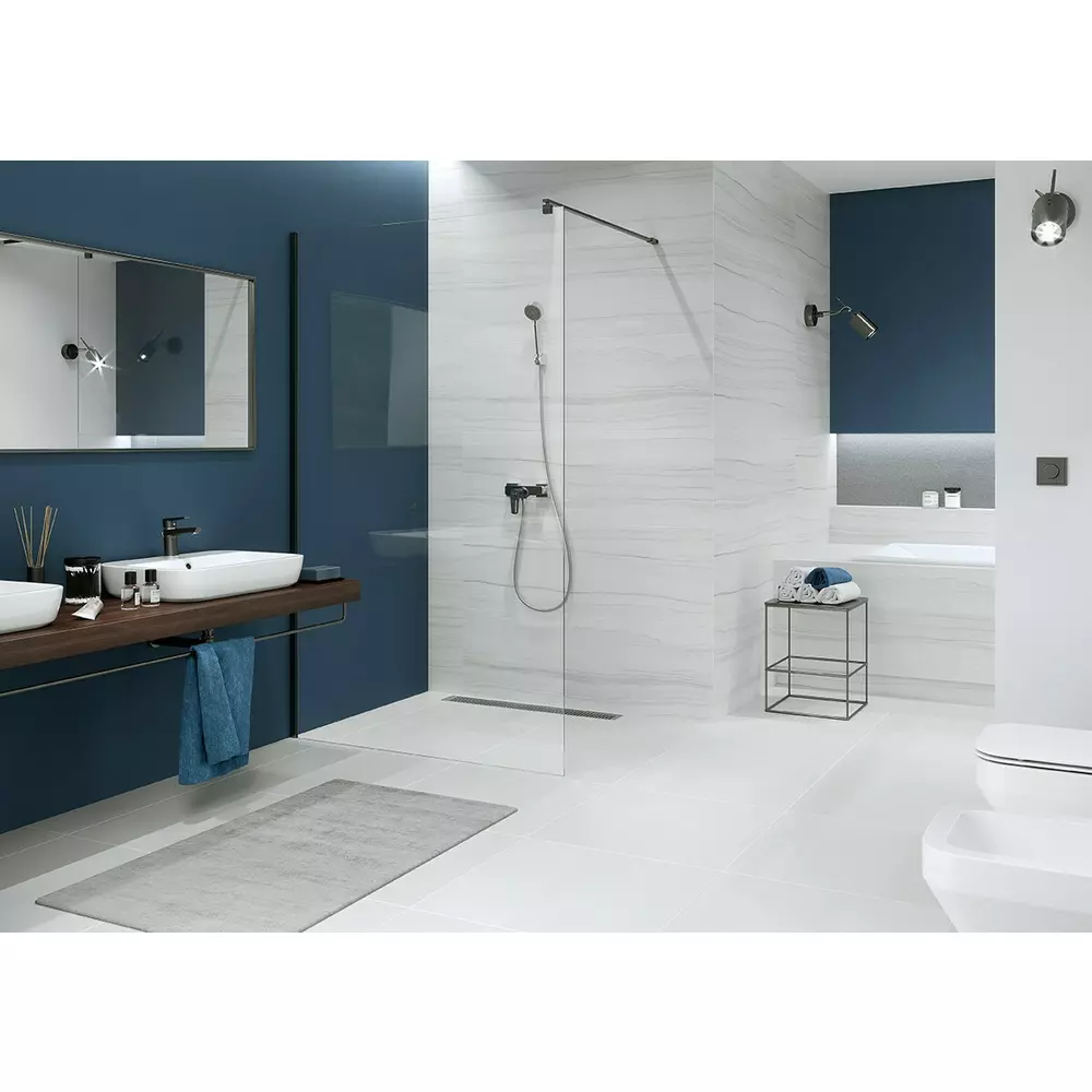 Paravan dus walk-in 100x200 cm Cersanit Mille, sticla securizata, profil negru [3]